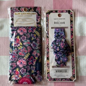 Simply Southern Butterfly pattern slim can holder and scrunchband. 🦋🌺🌸